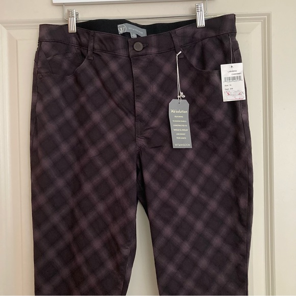 Wit & Wisdom Ab-Solution Plaid High Waist Ankle Skinny Pants Size 14 - Picture 4 of 4